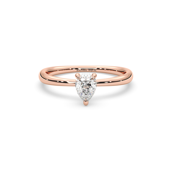 Solitaire Ring with Pear-Cut Zircon