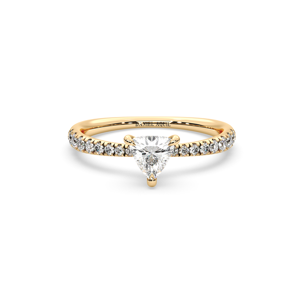 Trillion-Cut Zircon Pave Solitaire Ring