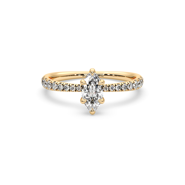 Marquise Prism Pave Solitaire Ring