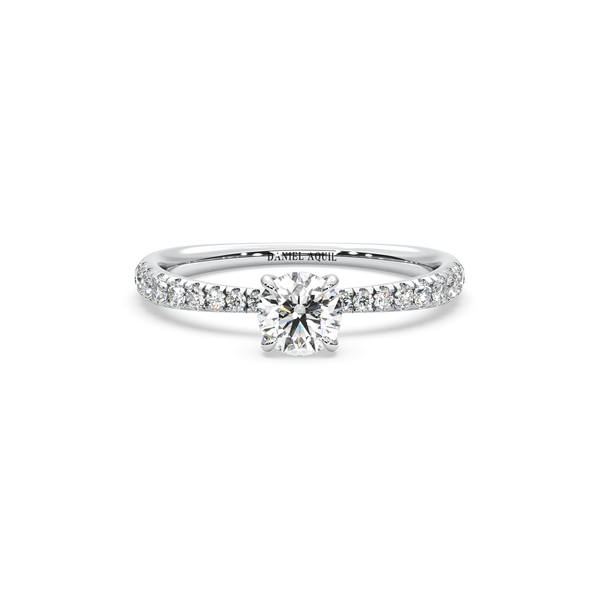 Brilliant Bloom Pave Solitaire Ring